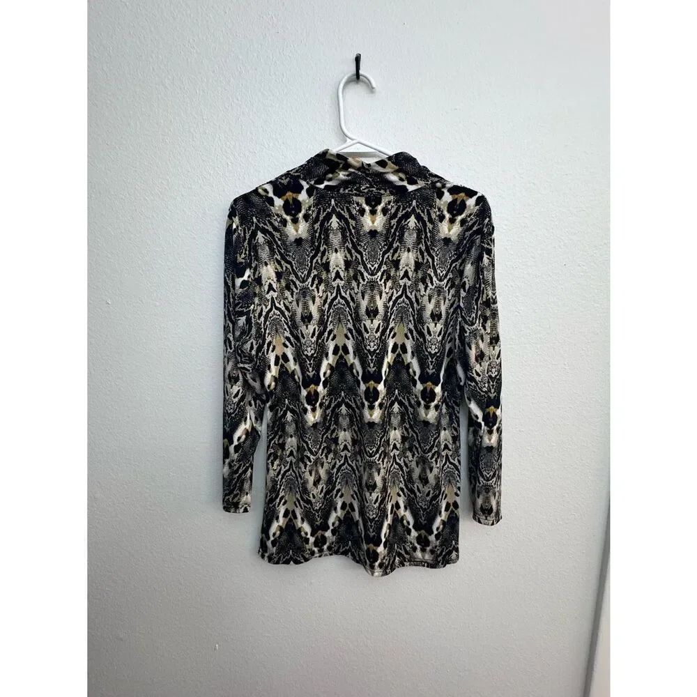 Alfani Rouched Animal Print Top - Large - Picture 2 of 6